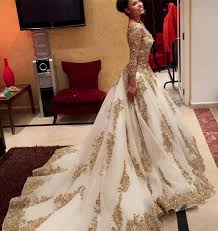 Item Description Romantic Lace Ball Gown Dress Featuring V Neckline Long Sleeves With Lac Gold Lace Wedding Dress Indian Wedding Dress Two Piece Wedding Dress