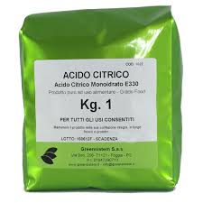 Gli alimenti acidi che contengono l'acido citrico sono il limone ed il ribes nero, l'acido malico è contenuto nella prugna, nel ribes, nella cotogna e nella mela, altri tipi di acido sono il tartarico, l'ossalico, il succinico, il fumarico, l'acetico, l'amilico. Greensistem Acido Citrico Monoidrato Kg 1 Busta Greensistem