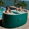 This small outdoor jacuzzi is usually compatible for two or at most around four people. 1
