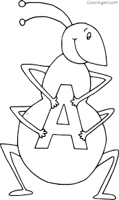 Usa flag alphabet letters vector stickers. A Is For Ant Coloring Page Coloringall