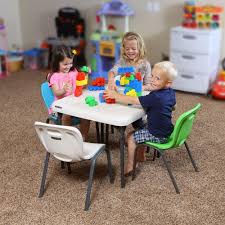 Lifetime Children S 24 In W Square Folding Table In Almond 80425 The Home Depot Kids Chairs Kid Table Kids Folding Table