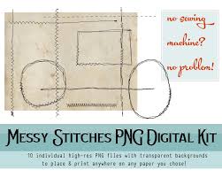 Messy Stitches Png Digital Kit Bookmakers Journal Pages Etsy Digital Kit Custom Journals Book Making