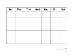 31 Day Blank Calendar Template Di 2020