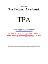 Check spelling or type a new query. Tes Potensi Akademik Tpa Download Gratis