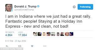 They introduced a new catchphrase into popular culture — no, but i did stay at a holiday inn express last night! Donald Trump Boasts That He Stayed At A Holiday Inn Express Last Night Daily Mail Online