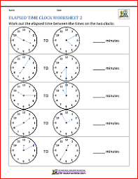 elapsed time worksheets