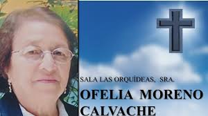 SALA LAS ORQUÍDEAS. SRA. OFELIA MORENO CALVACHE MISA: 15H00 23-05-2019  IGLESIA: LA CATEDRAL.