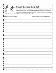 Think Before You Act Impulse Control Activities Childrens Worksheets Social Skills