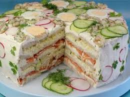 Festliche Sandwichtorte Mit Lachs Und Frischkase Rezept Rezepte Sandwich Torte Essen