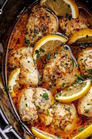 Crock Pot Chicken Recipe With Lemon Garlic Butter Easy Crockpot Chicken Recipe Chicken Slow Cooker Recipes Chicken Crockpot Recipes Crockpot Recipes Easy