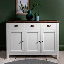 Shop with afterpay on eligible items. Chatsworth 3 Drawer Sideboard Buffet White Grey Wooden Ebay