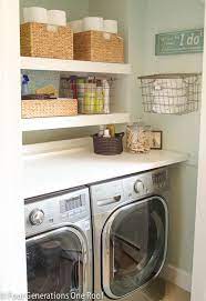 Budget Laundry Closet With Diy Floating Shelves Laundry Room Inspiration Laundry Closet Laundry Room Storage