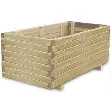 Grands bacs a fleurs rectangulaires. Jardiniere Pot De Fleur Rectangulaire 100 X 50 X 40 Cm Bois Cdiscount Jardin
