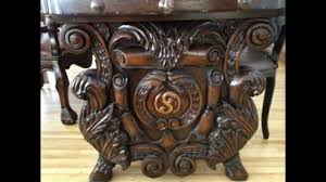 Parquetry dining table with wrought iron base at 1stdibs. Wood And Wrought Iron Dining Tables Youtube