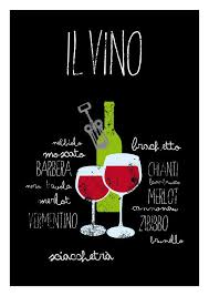 Il Vino Typography Poster Art Print Italian Cooking Wine Letterpress Kitchen Wall Decor Italy Gift Wall Decor Wine Decor Wine Theme Typography Poster