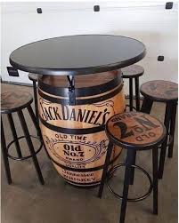 Jack Daniels Bistro Set Barrel Table Wine Barrel Furniture Man Cave Home Bar
