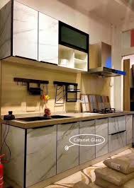Marble Of Enamelled Glass Applied In Kitchen Cabinet Glass Cabinet Doors Kitchen Cabinets Cabinet Design