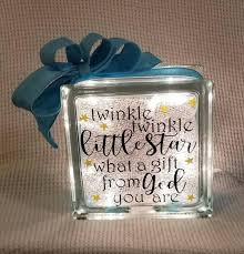 Twinkle Twinkle Little Star What A Gift From God You Are Etsy In 2021 Lighted Glass Blocks Glass Block Crafts Glass Blocks