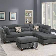 Jolanda Black Sectional Sofa Cm6158bk Annabella Furniture Of America Sectional Sofas In 2021 Sectional Sofa Sectional With Ottoman Living Room Sets Furniture