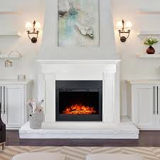 White marble fireplace surround mantle. Barton Fireplace Mantel With 1500w Electric Fireplace Insert Heater White Walmart Com Walmart Com
