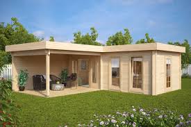 Large Corner Summer House With Veranda Hansa Deluxe A 22m2 70mm 7 X 3 M En 2020 Avec Images Pavillon Exterieur Jardin Contemporain Cabanon De Jardin