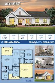 country ranch house plan with 1704 sq ft 3 bedrooms 2 full baths 1 half bath 2 car g building plans house craftsman style house plans house plans farmhouse