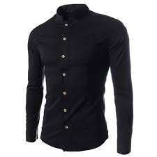 Classic Pure Color Mens Shirt Mandarin Collar Uk Fashion 2016 New Arr Dresslliy Slim Fit Mens Shirts Black Dress Shirt Men Stand Collar Shirt