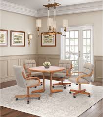 42x42 Pecan Caster Castor Dining Set