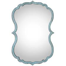 Shapely Light Blue Wall Mirror Coastal Beach House Bathroom Vanity Hall Entry 759526405805 Ebay Spacious bathroom in luxury house.