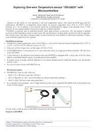 Power for reading, writing, and Pdf Exploring One Wire Temperature Sensor Ds18b20 With Microcontrollers