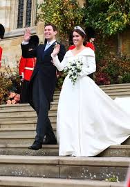 Princess Eugenie Of York And Husband Jack Brooksbank Leave St Royal Wedding Dress Royal Wedding Gowns Princess Eugenie Jack Brooksbank