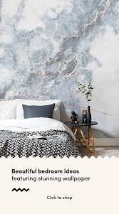 Deep Blue Clouded Marble Wallpaper Mural Hovia Uk Classy Bedroom Marble Wallpaper Bedroom Classy Bedroom Decor