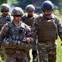 Brig. Gen. Ernest Litynski, left, commanding general