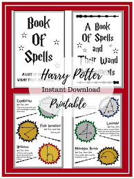 printable double pack book of spells and their wand actions