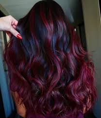 23 Ways To Rock Black Hair With Red Highlights Hair Color Plum Hair Styles Black Red Hair