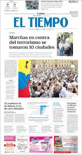Viva actualizado, encuentre todas las noticias de colombia en un sólo lugar. Newspaper El Tiempo Colombia Newspapers In Colombia Monday S Edition January 21 Of 2019 Kiosko Net