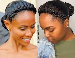 Click For Video Tutorial On This Look Londonsbeautii Londoncrownbun Https Www Youtube Co Natural Hair Styles Braided Crown Hairstyles Natural Hair Braids