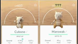 cubone max cp for all levels pokemon go