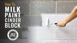 Half of the house is half into the ground. How To Paint A Cinder Block Wall With Real Milk Paint Youtube