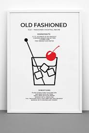 Old Fashioned Cocktail Art Print Printable File Classic Etsy Cocktail Art Classic Cocktail Recipes Old Fashion Cocktail Recipe