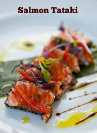 Tataki Is A Lovely Way To Cook Really Fresh Salmon Quickly Seared On The Grill Or Barbecue And Served Very Asian Salmon Recipes Asian Recipes Grilled Seafood
