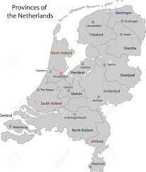 Oftmals spricht man außerhalb der niederlande von holland, das ist aber nur eine der historischen. Grau Niederlande Karte Mit Regionen Und Stadte Lizenzfrei Nutzbare Vektorgrafiken Clip Arts Illustrationen Image 21813693