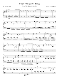 Download Sygrayem Let S Play By Carlos Rafael Rivera From The Queen S Gambit Sheet Music For Piano Solo Download And Print In Pdf Or Midi Free Sheet Music For Sygrayem Let S Play By