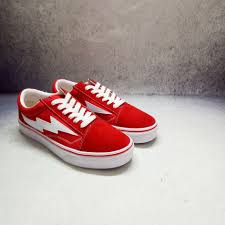Revenge X Storm Co Branded Lightning Canvas Shoes Red And