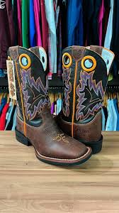 BOTA TEXANA DURANGO MASCULINA COURO LEGITIMO LARANJA ROXO