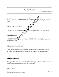 This power of attorney will start immediately and will cease to be in effect upon a finding of my mental incapacity or mental infirmity which may occur after my execution of this power of attorney. Power Of Attorney Us Territories Legal Templates Agreements Contracts And Forms