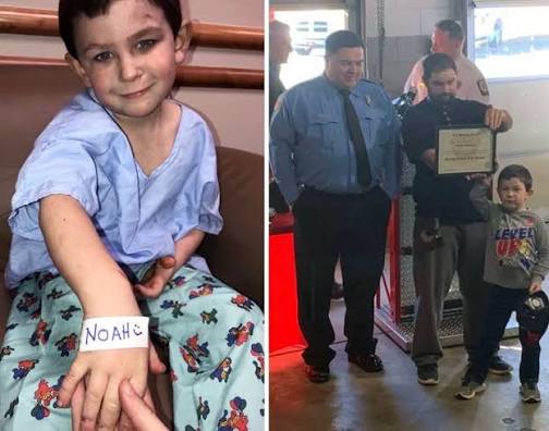 Five-year-old Noah Woods in Bartow County, Georgia, displayed extraordinary  bravery during a nighttime fire. Upon waking to flames in his bedroom, he  immediately rescued his 2-year-old sister through an open window. Despite