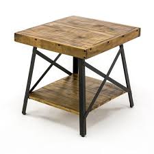 Fulton Reclaimed Wood End Table Wood End Tables Reclaimed Wood Side Table Recycled Wood Furniture