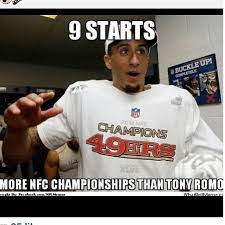 Nfl Fans Using Colin Kaepernick S Quick Success With 49ers To Mock Cowboys Qb Tony Romo Tony Romo Kaepernick Nfl Fans