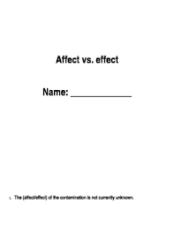 Worksheets, lesson plans, activities, etc. Affect Vs Effect Worksheets Teaching Resources Tpt